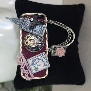 British Theme Handmade Brooch Pin Big Ben Locket Black Horse